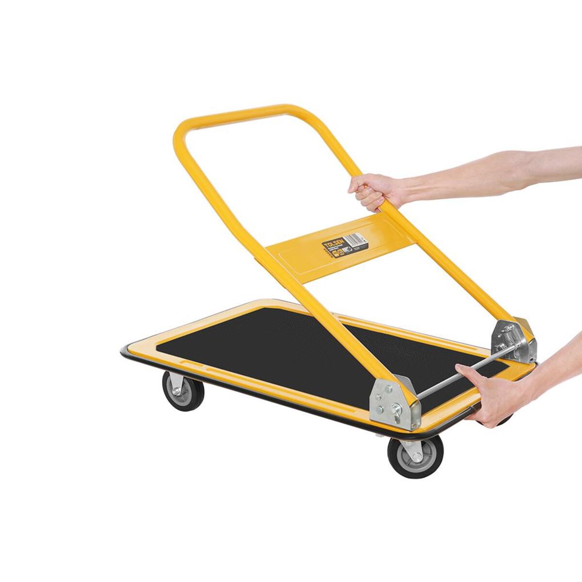 КОЛИЧКА ПЛАТФОРМА ЗА ТОВАР НА 4 ТРКАЛА 150КГ 730X470mm 62605 ТОЛСЕН - Image 4