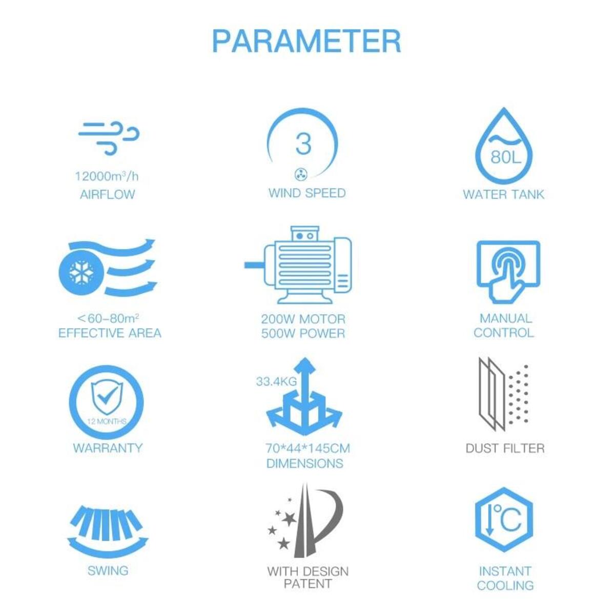КУЛЕР РАЗЛАДУВАЧ МОБИЛЕН 500W 80Л СФ-12000 - Image 8